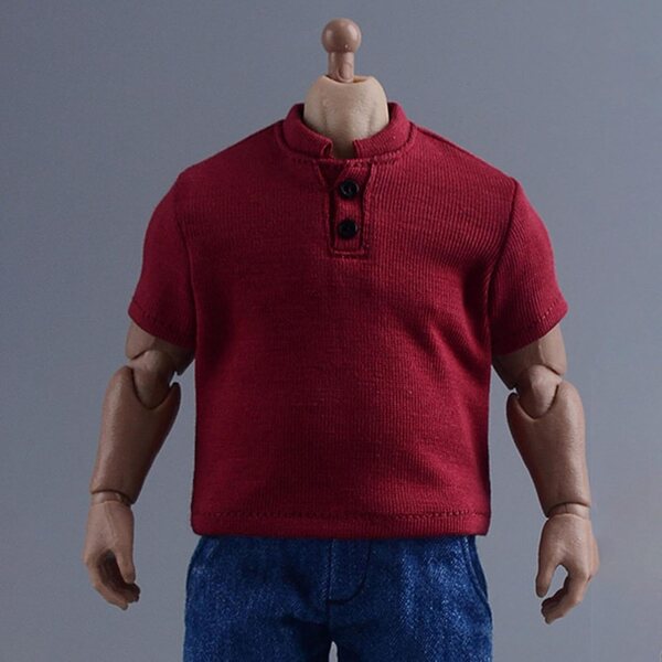 Sommer-T-Shirt für 1/9 Hellery-Puppen, rotes Freizeitkleid für Muskel-Actionfiguren