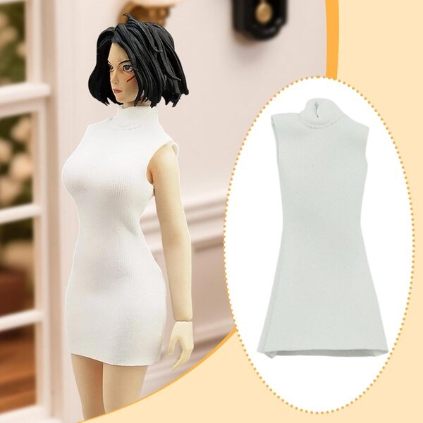 Gonna bianca 1/12 per action figure femminili, accessorio abbigliamento collezionisti