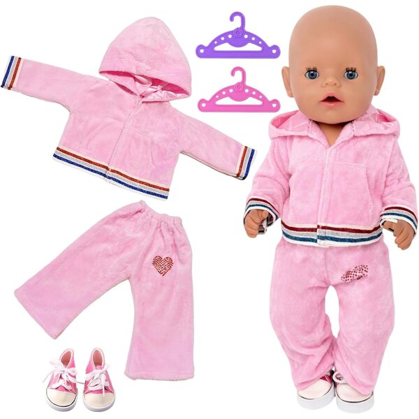 Puppenkleidung 35,5-45,7 cm rosa Overall-Set 2-teilig YAEGIMHT