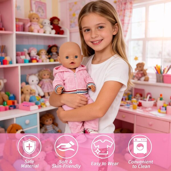 Puppenkleidung 35,5-45,7 cm rosa Overall-Set 2-teilig YAEGIMHT