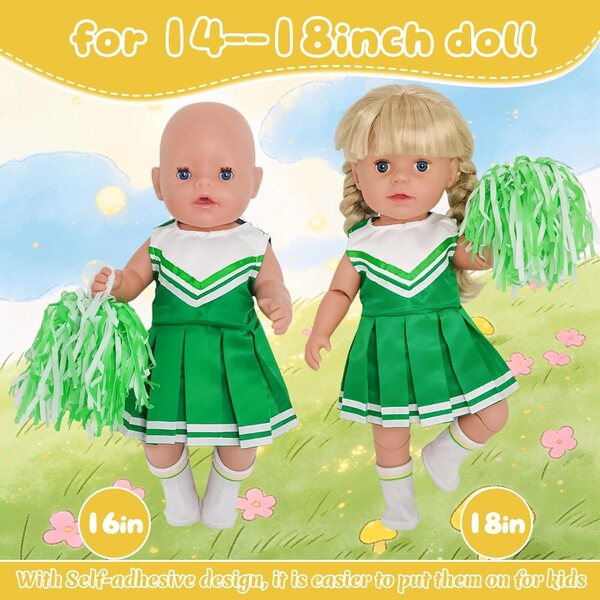 Vestiti per bambole verdi YAEGIMHT, abbigliamento colorato e alla moda