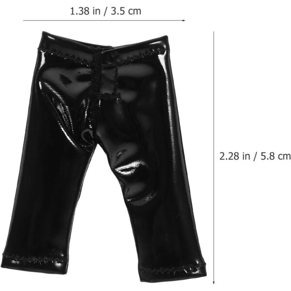 Pantaloni in Pelle Nera per Bambole Ob11, Accessori Pratici e Riutilizzabili