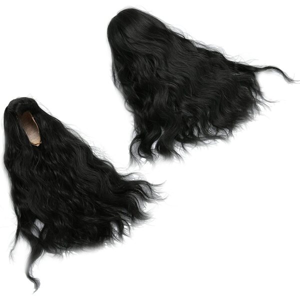 1/6 Silky Fiber Thermal Curly Doll Perücke 15,5–17 cm Baxnore Schwarz