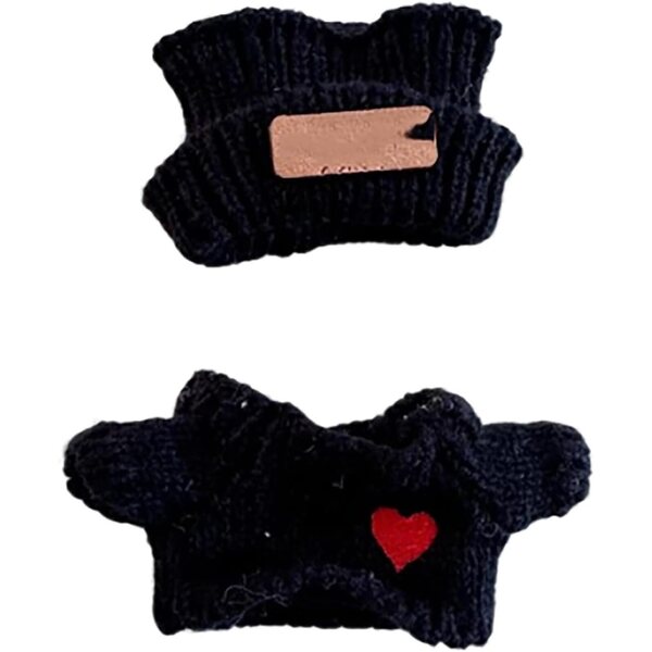 Accessori moda all'uncinetto per bambole 17 cm in tessuto morbido nero di alta qualità
