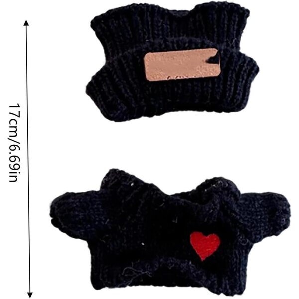 Accessori moda all'uncinetto per bambole 17 cm in tessuto morbido nero di alta qualità