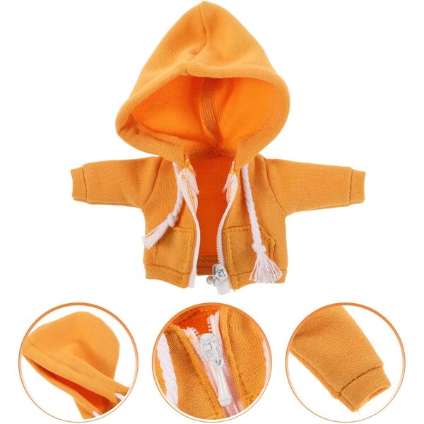 Felpa Cappuccio Gialla per Bambole 12 cm in Tessuto Morbido, Accessorio Fai da Te