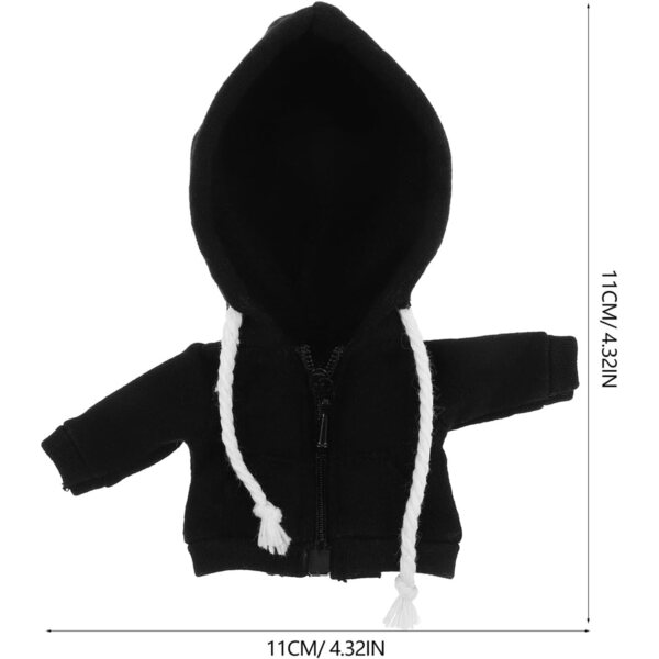 Felpa con Cappuccio Nero per Bambola - Abbigliamento Miniatura Elegante e Resistentes