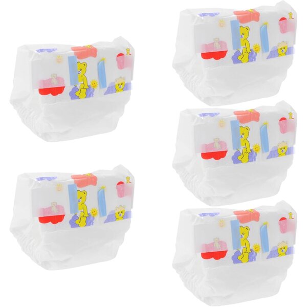 Set 5 Pannolini Morbidi per Bambole 30 cm - Accessori di Gioco Realistici e Colorati