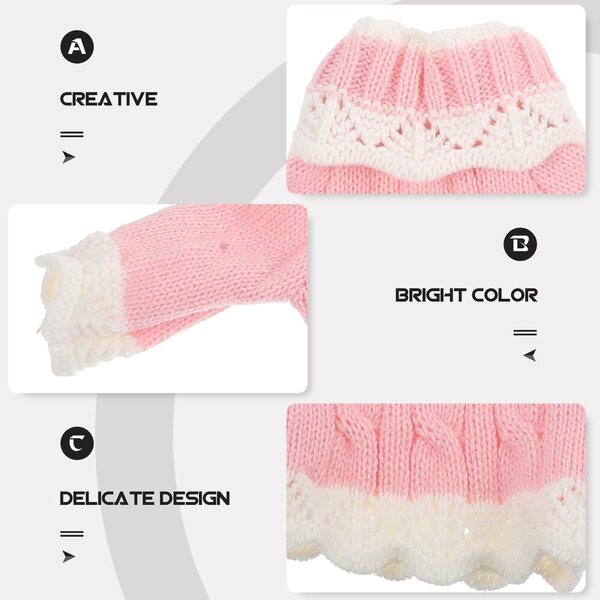 60-cm-Puppen-Winterkleidungsset mit rosa Pullover, Schuhen und Mütze UPKOCH
