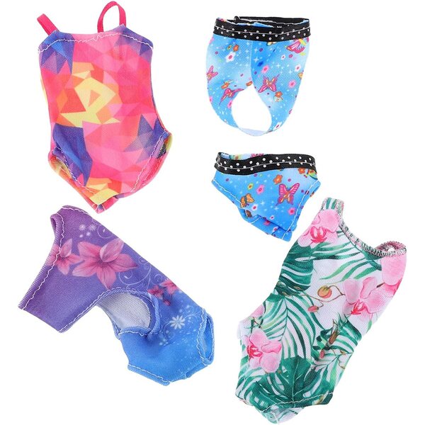 VICASKY 4 Sets Badebekleidung für 30-cm-Puppen, farbenfrohe und kreative Strandkleidung