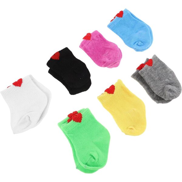 Alasum 7 paia Calzini colorati morbidi per bambole 18 pollici, accessori vestiti gioco