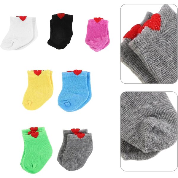 Alasum 7 paia Calzini colorati morbidi per bambole 18 pollici, accessori vestiti gioco