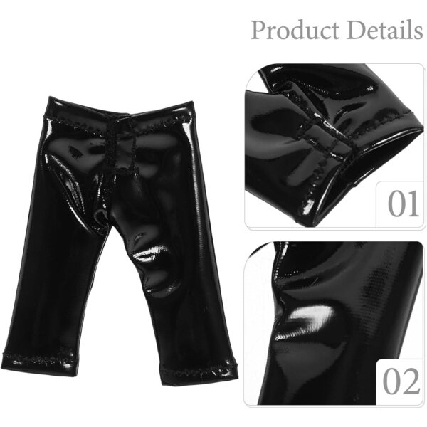 Schwarze Lederhose von Toyvian für 12 cm große Puppen, DIY-Miniatur-Zubehör