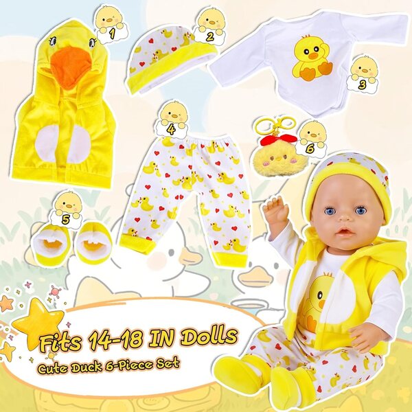 Set 5 Vestiti per Bambola Pollo 35-43 cm - Abbigliamento Versatile YAEGIMHT
