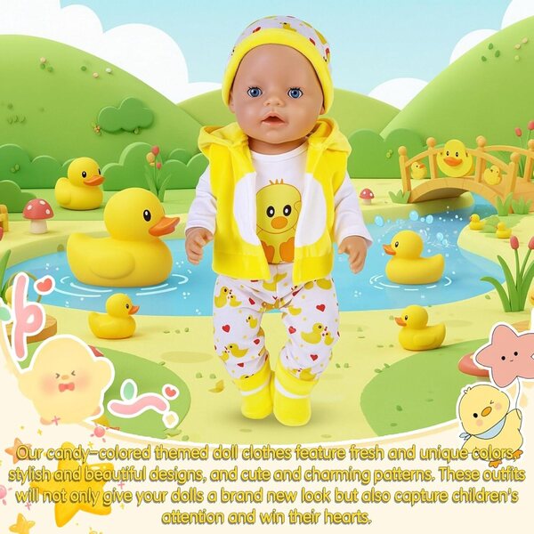 Set 5 Vestiti per Bambola Pollo 35-43 cm - Abbigliamento Versatile YAEGIMHT