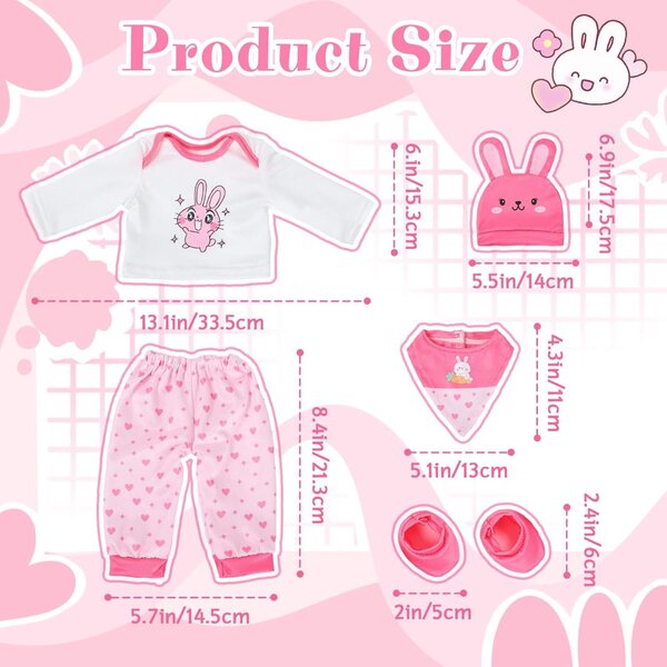 Abbigliamento Rosa coniglio per bambole 30-45cm - Orizizhic