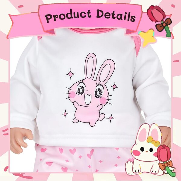 Abbigliamento Rosa coniglio per bambole 30-45cm - Orizizhic