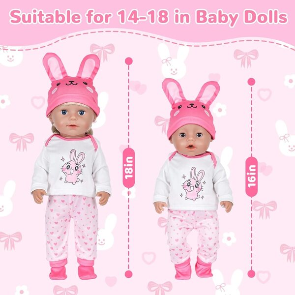 Abbigliamento Rosa coniglio per bambole 30-45cm - Orizizhic