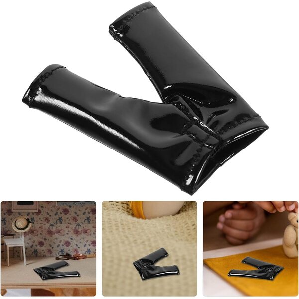 Pantaloni in Pelle Finta Neri per Bambole Chaparejos, Accessori Miniature per Costumi e Giochi di Ruolo