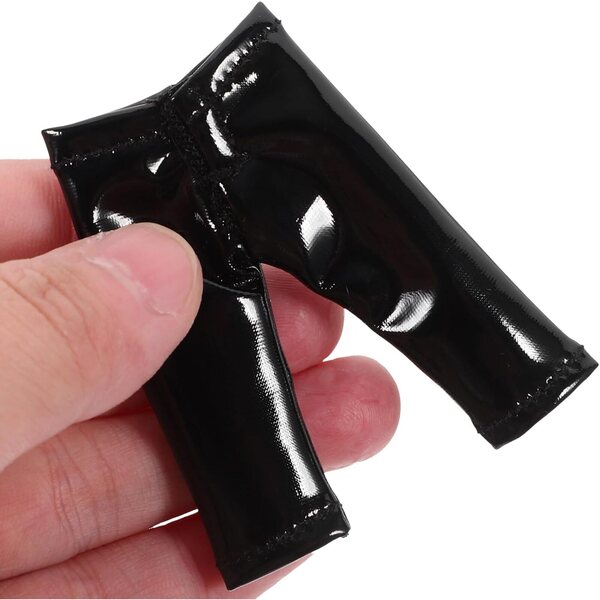 Pantaloni in Pelle Finta Neri per Bambole Chaparejos, Accessori Miniature per Costumi e Giochi di Ruolo