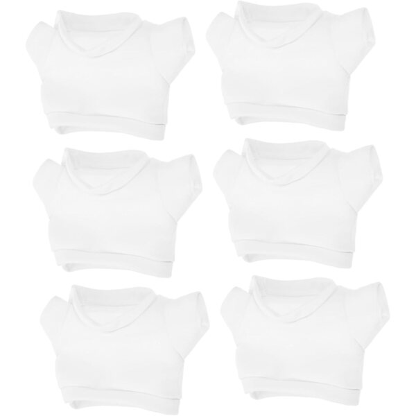Set mit 6 weichen Kleidungsstücken für Teddybären aus weißem Stoff, 17,5 x 13 cm