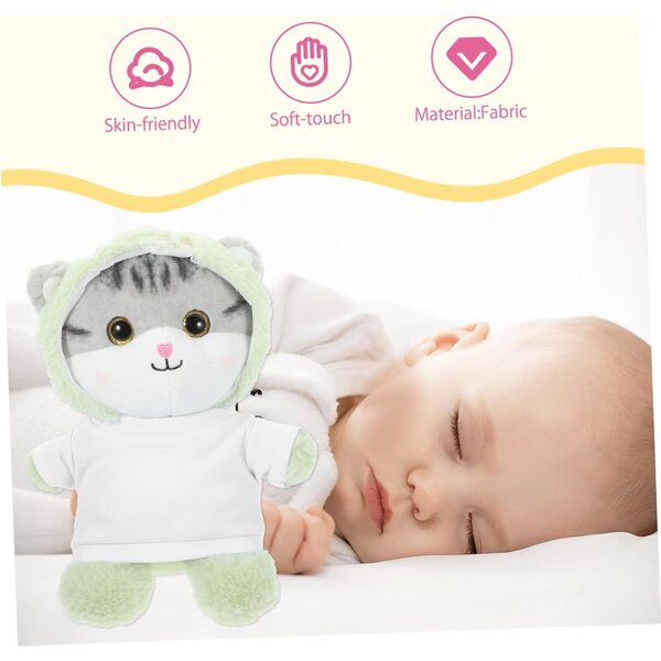 Set mit 6 weichen Kleidungsstücken für Teddybären aus weißem Stoff, 17,5 x 13 cm