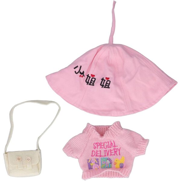 Gelbe Entenplüschkleidung: Hut, Kleid und Tasche für Kinder