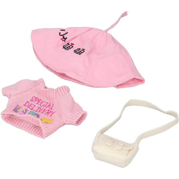 Gelbe Entenplüschkleidung: Hut, Kleid und Tasche für Kinder