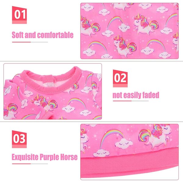 Beaupretty Set Vestiti per Bambole da 18 Pollici con Tutina e Cappello Lavabile Multicolore