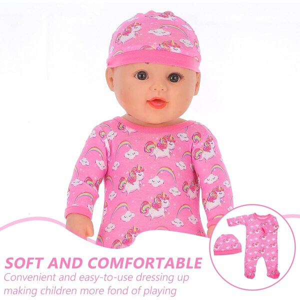 Beaupretty Set Vestiti per Bambole da 18 Pollici con Tutina e Cappello Lavabile Multicolore