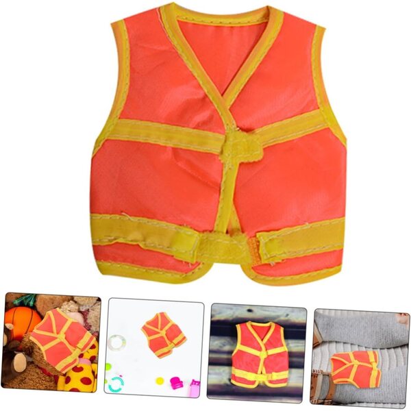 ERINGOGO Set 2 Gilet da Cantiere per Bambole 12" Costume Miniatura Arancione