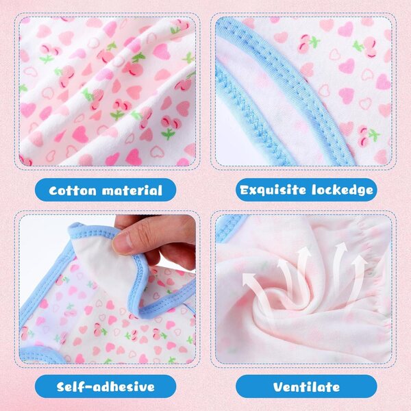 KOMBIUDA Set 4 Pannolini Regolabili per Bambole Morbidi e Lavabili, Accessori Realistici