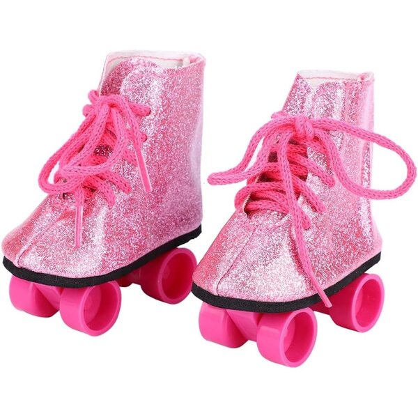Pattini a Rotelle Rosa per Bambole da 18 Pollici - Accessori Moda Leggeri e di Qualità