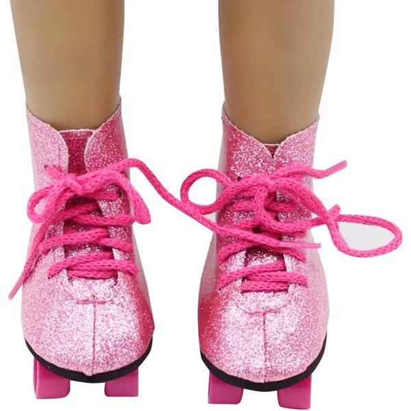 Pattini a Rotelle Rosa per Bambole da 18 Pollici - Accessori Moda Leggeri e di Qualità