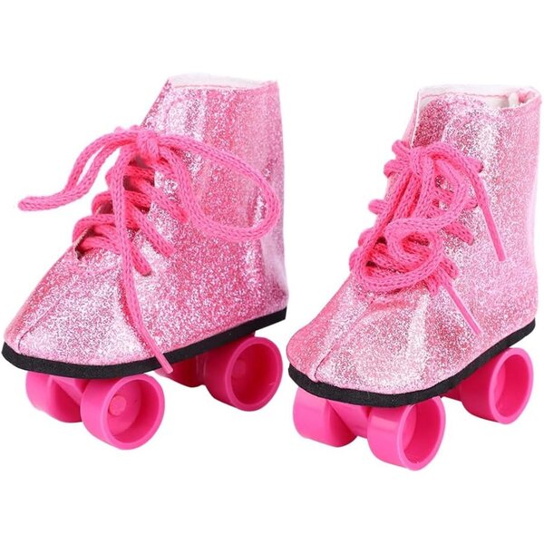 Pattini a Rotelle Rosa per Bambole da 18 Pollici - Accessori Moda Leggeri e di Qualità