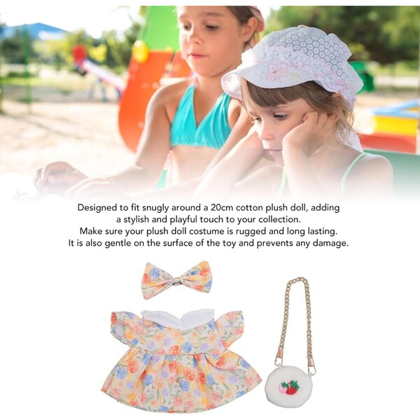 Tyenaza 20 cm Plüschpuppenkleid mit Schleife und Baumwolltasche
