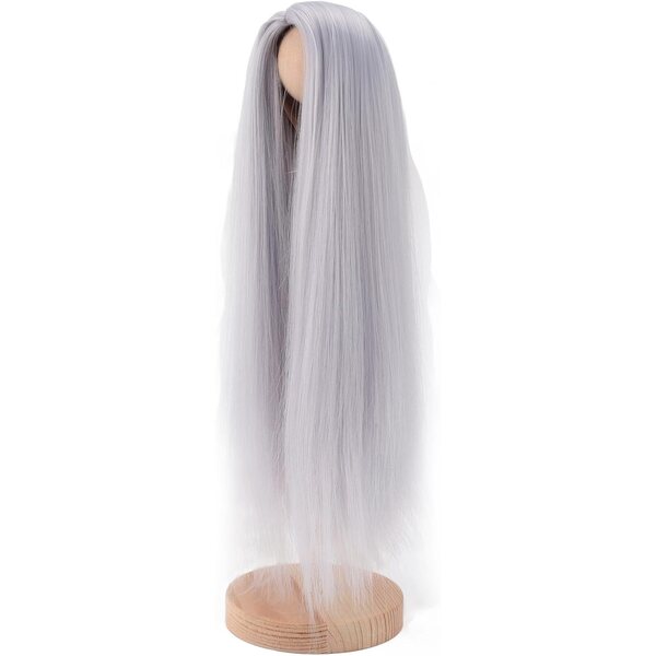 Alomejor Parrucca per Bambola 1/4 Capelli Lunghi Lisci Blu, Rifinibile e Elegante