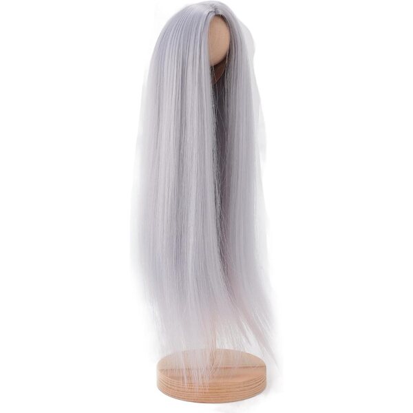 Alomejor Parrucca per Bambola 1/4 Capelli Lunghi Lisci Blu, Rifinibile e Elegante