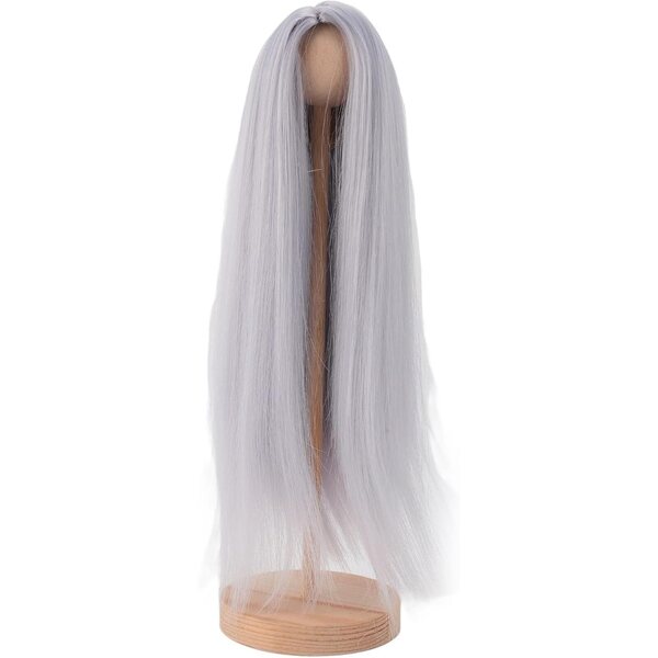 Alomejor Parrucca per Bambola 1/4 Capelli Lunghi Lisci Blu, Rifinibile e Elegante
