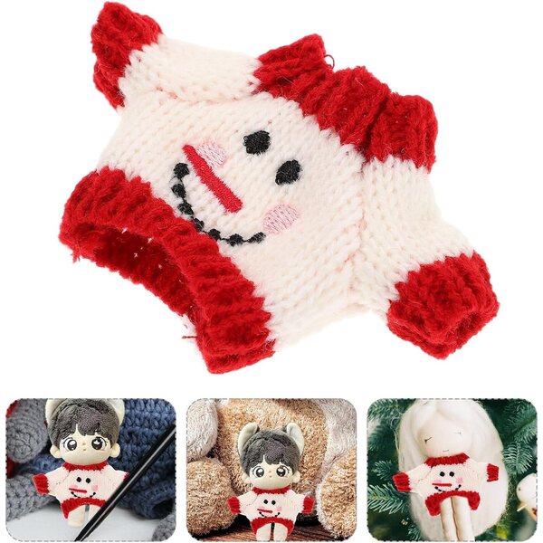 Plüsch-Weihnachtspullover für Mini-Puppen, Größe 5 x 4 cm, bunt und weich