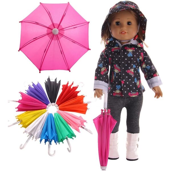 Ombrelli per Bambole Rain Gear 3 pezzi Mini Accessori per Bambole 45,7 cm