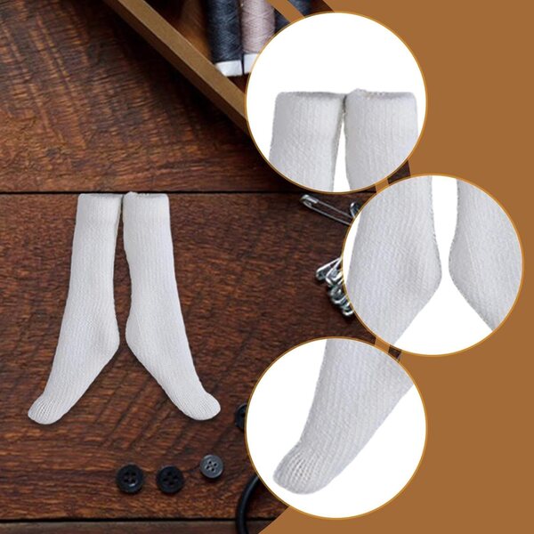 Calzini tubolari per bambole 1/12 - accessorio cosplay e collezionismo, 6 pollici, bianco