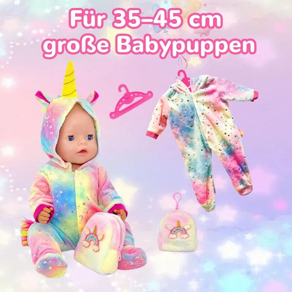 Set 3 vestiti Zouonou per bambole 35-43 cm con ali, code e borse inclusi