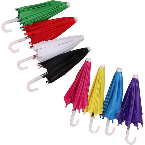 Set 8 Ombrelli Giocattolo per Bambole Beaupretty - Mini Ombrelli Decorativi Leggeri