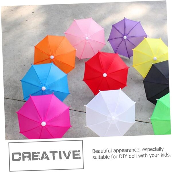 Set 8 Ombrelli Giocattolo per Bambole Beaupretty - Mini Ombrelli Decorativi Leggeri