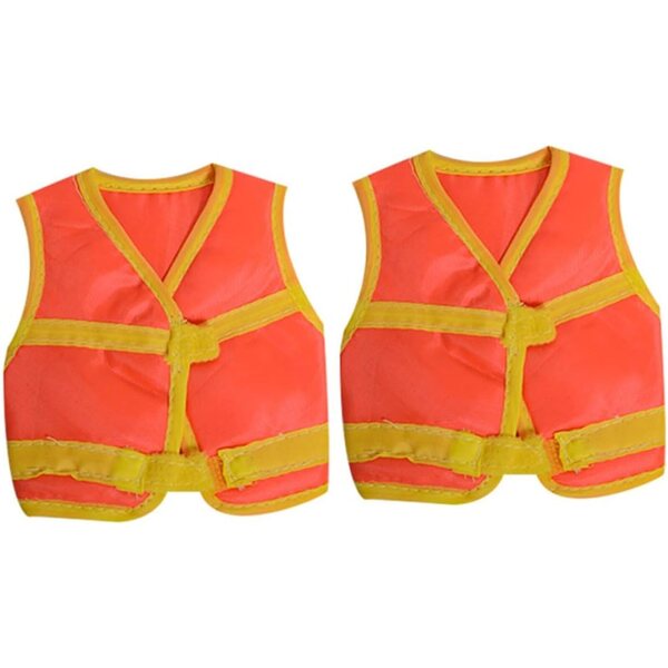 2 Mini Gilet da Costruzione per Bambole Arancione - Accessori Realistici per Gioco e Collezione