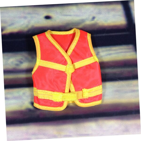 2 Mini Gilet da Costruzione per Bambole Arancione - Accessori Realistici per Gioco e Collezione