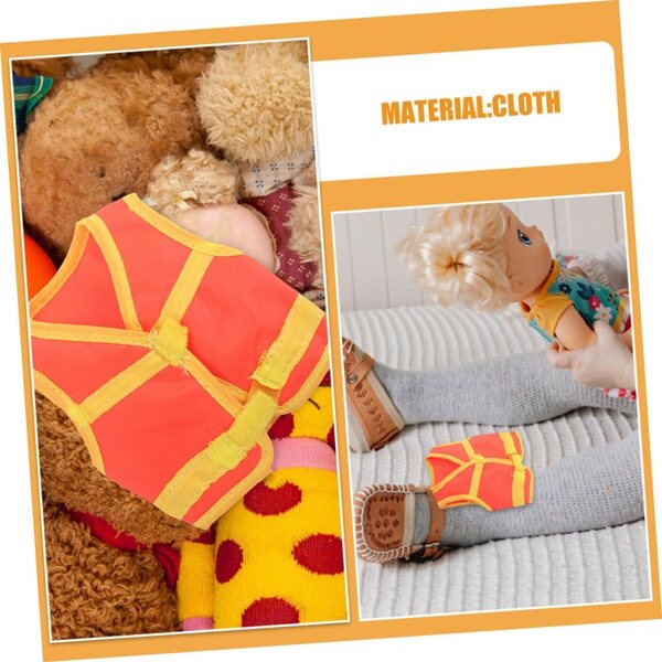 2 Mini Gilet da Costruzione per Bambole Arancione - Accessori Realistici per Gioco e Collezione