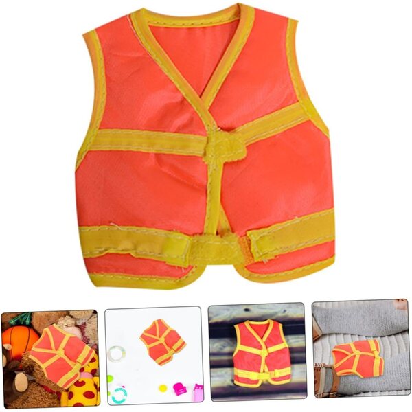 Bauweste für Mini-Puppen, 2 Stück, Orange, Zubehör zum Spielen und Heimwerken