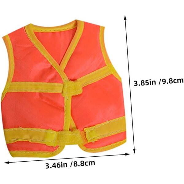 Alasum Set 2 Gilet Miniatura Arancione per Bambole Tema Costruzione Sicurezza
